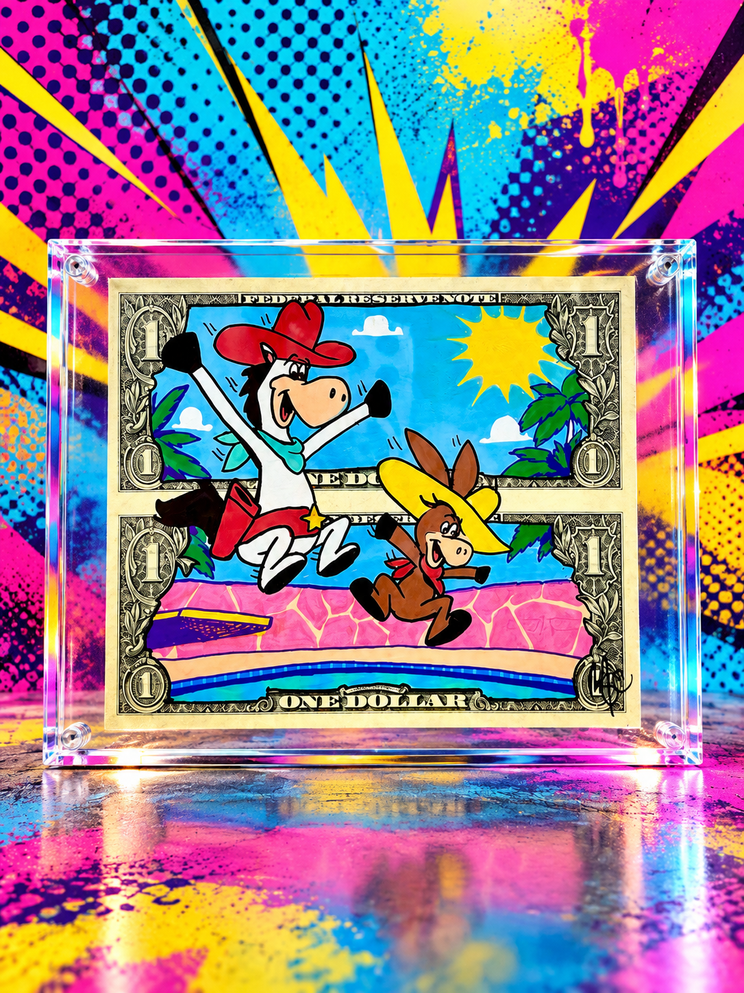 Quick Draw McGraw Uncut $1 Dollar Bill Art