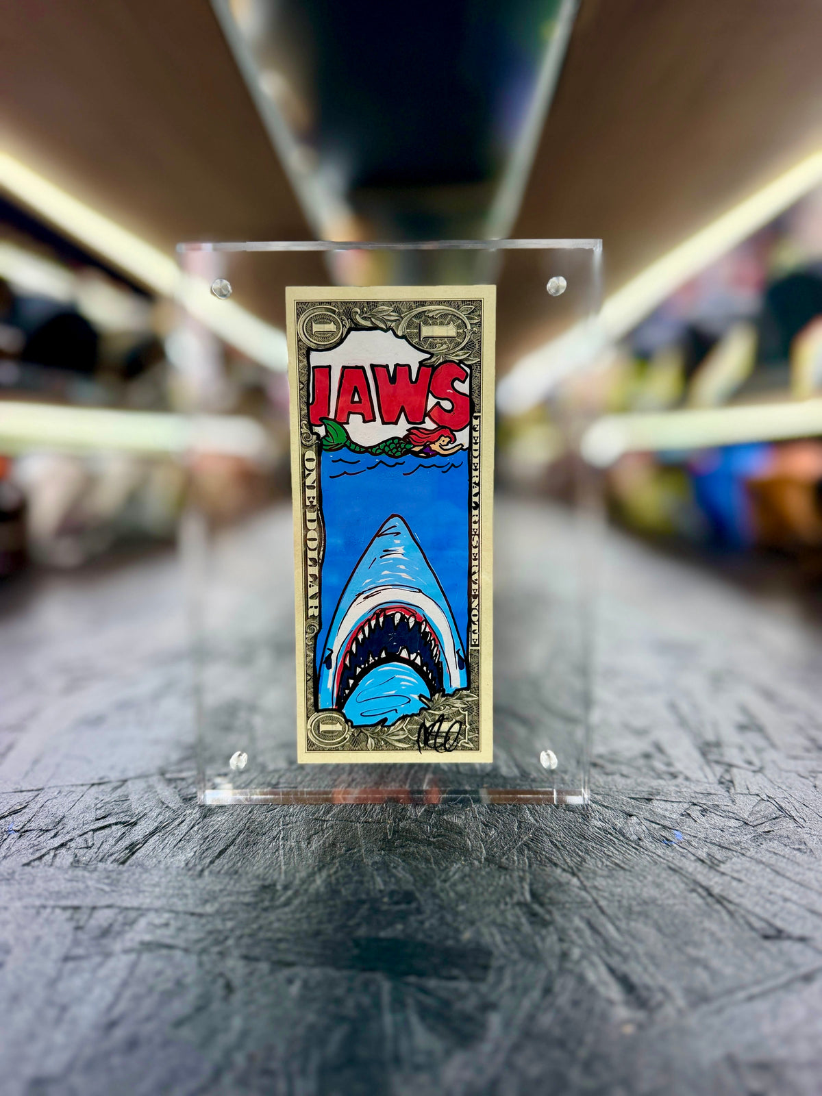 Jaws $1 Dollar Bill Art 12.9