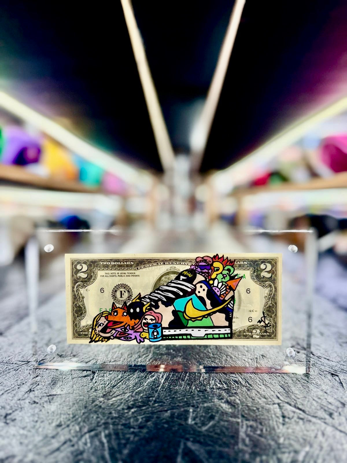 Swoosh $2 Dollar Bill Art