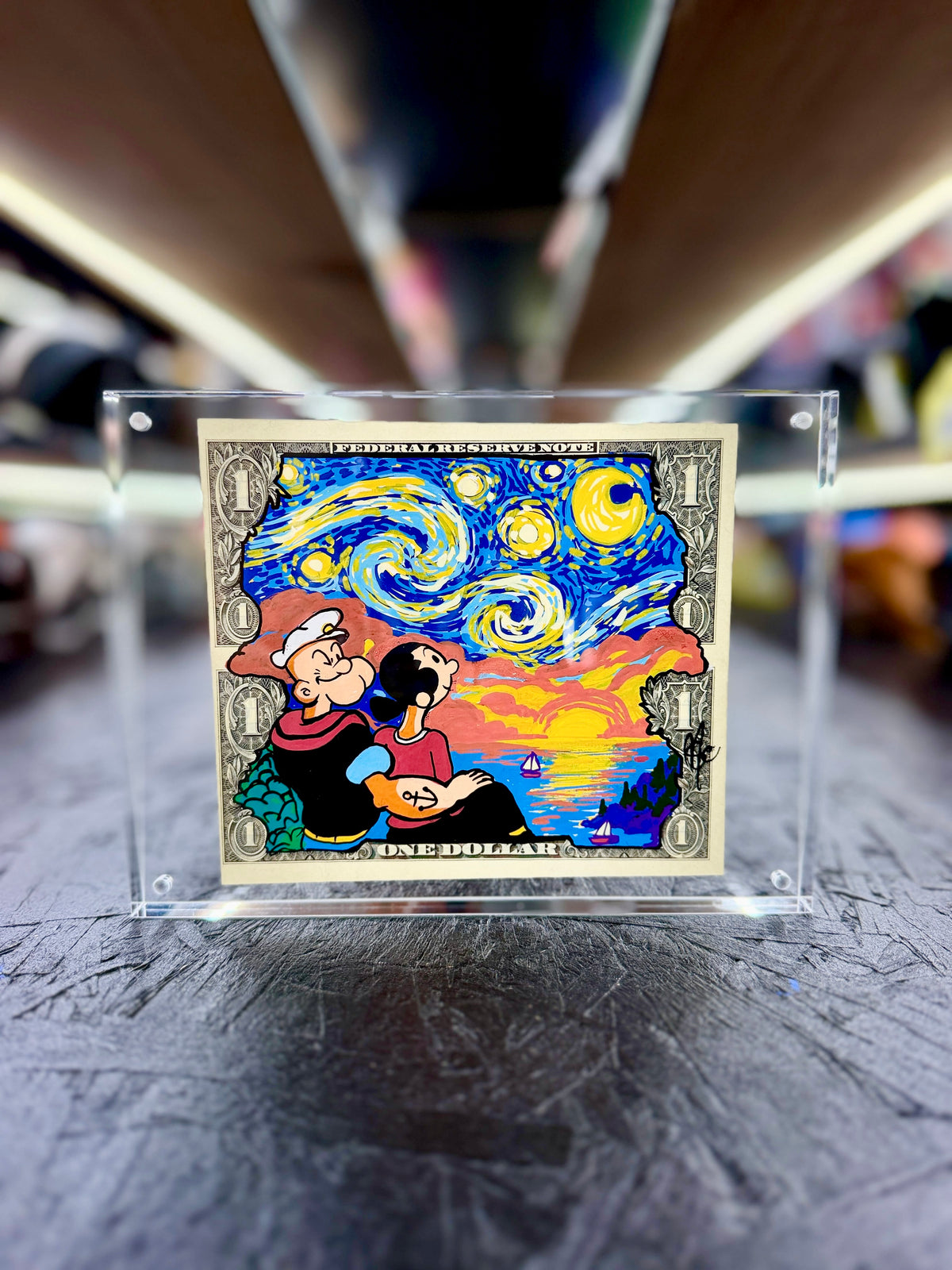 Popeye & Olive Uncut $1 Dollar Bill Art