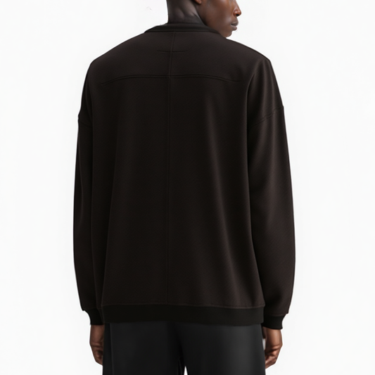 Konus Men's Zipper Chest Pocket Sweatshirt in Black