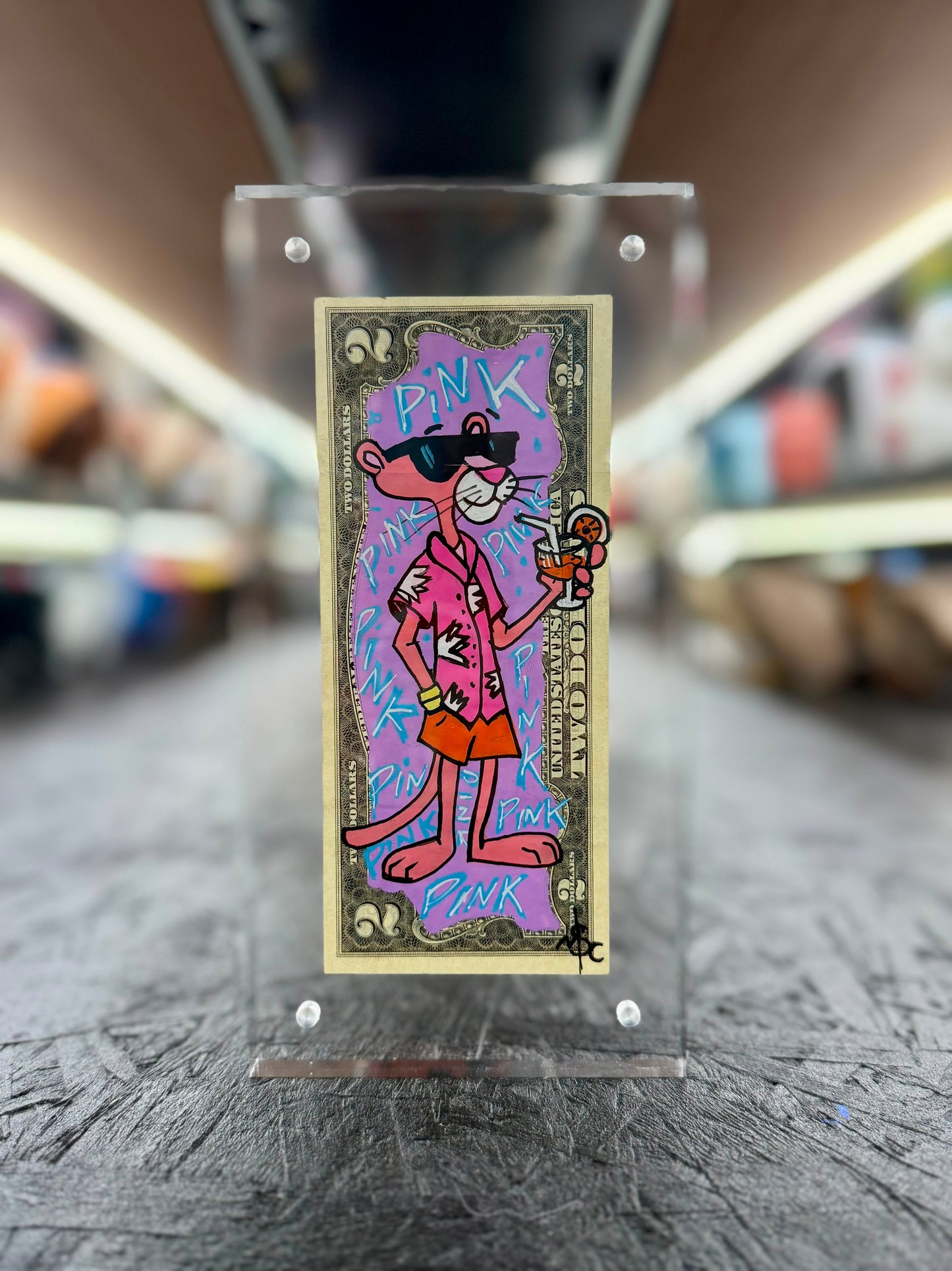 Pink Panther $2 Dollar Bill Art 9.0