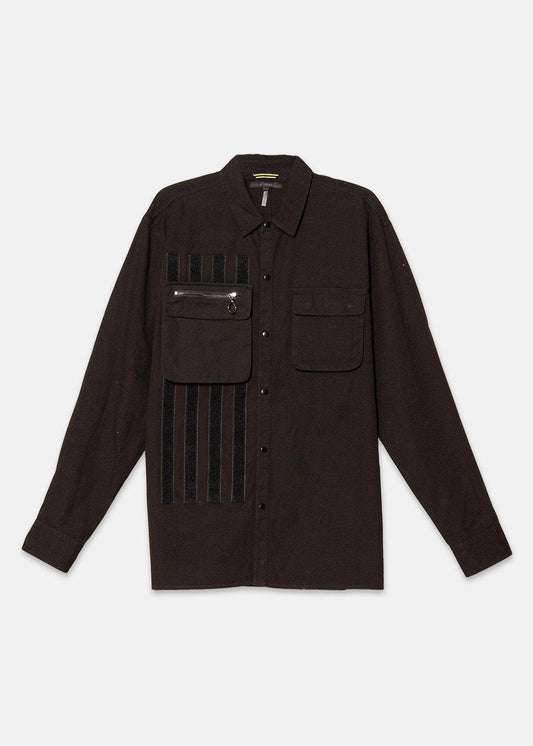 Konus Men's Canvas Shirt With Bellow Pockets in Black