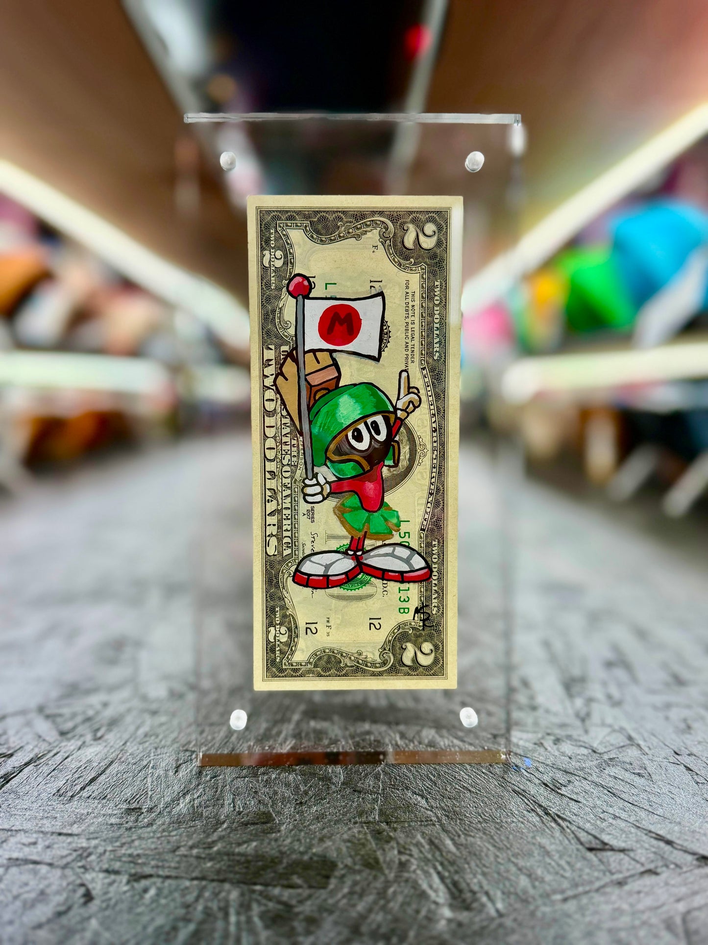 Marvin The Martian $2 Dollar Bill Art 8.0
