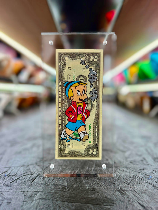Richie Rich $2 Dollar Bill Art 10.8