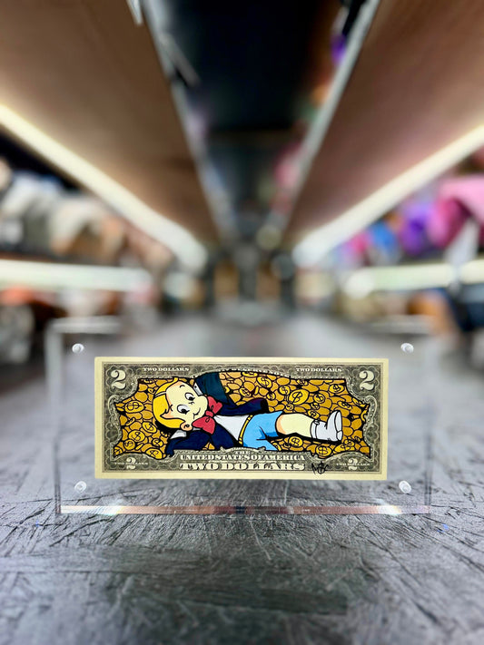 Richie Rich $2 Dollar Bill Art 15.9