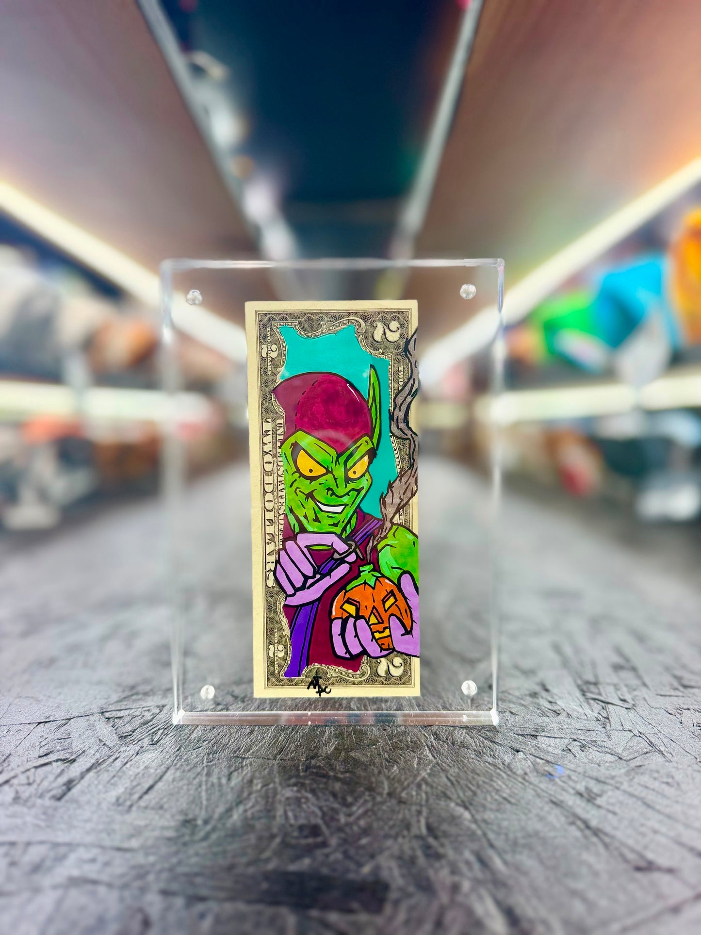 Green Goblin $2 Dollar Bill Art