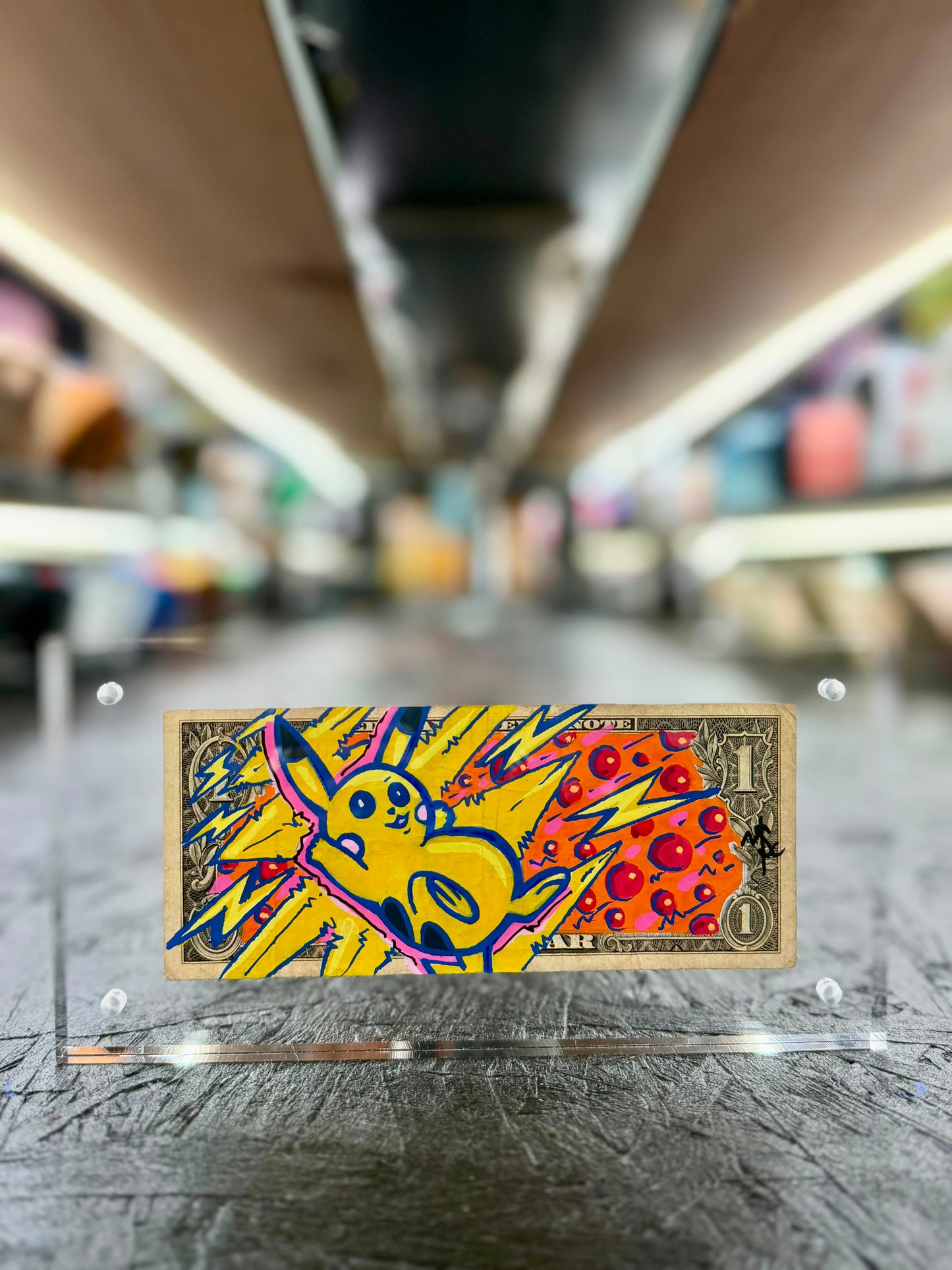 Pokemon "Pikachu" $1 Dollar Bill Art 7.0