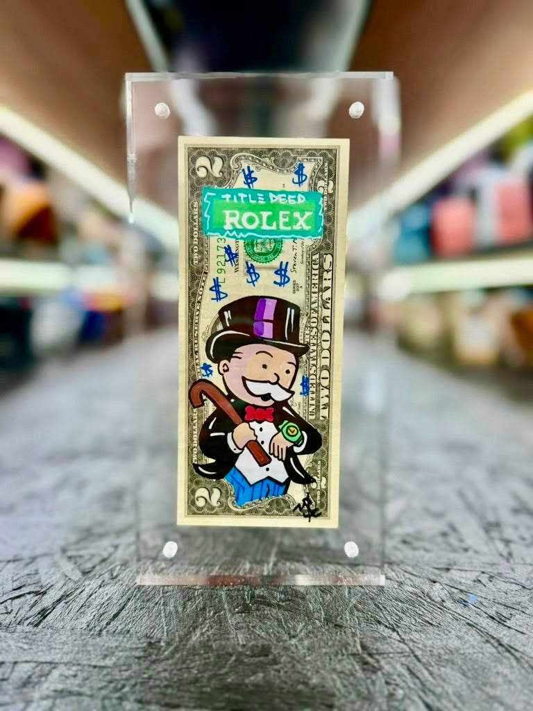 Mr Monopoly $2 Dollar Bill Art 14.4