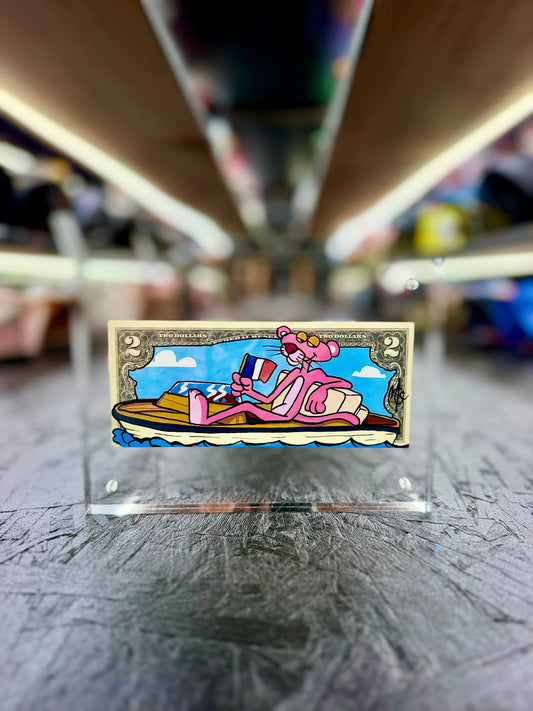 Pink Panther $2 Dollar Bill Art 11.6