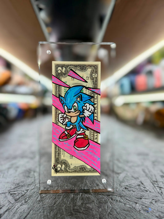 Sonic the Hedgehog $2 Dollar Bill Art