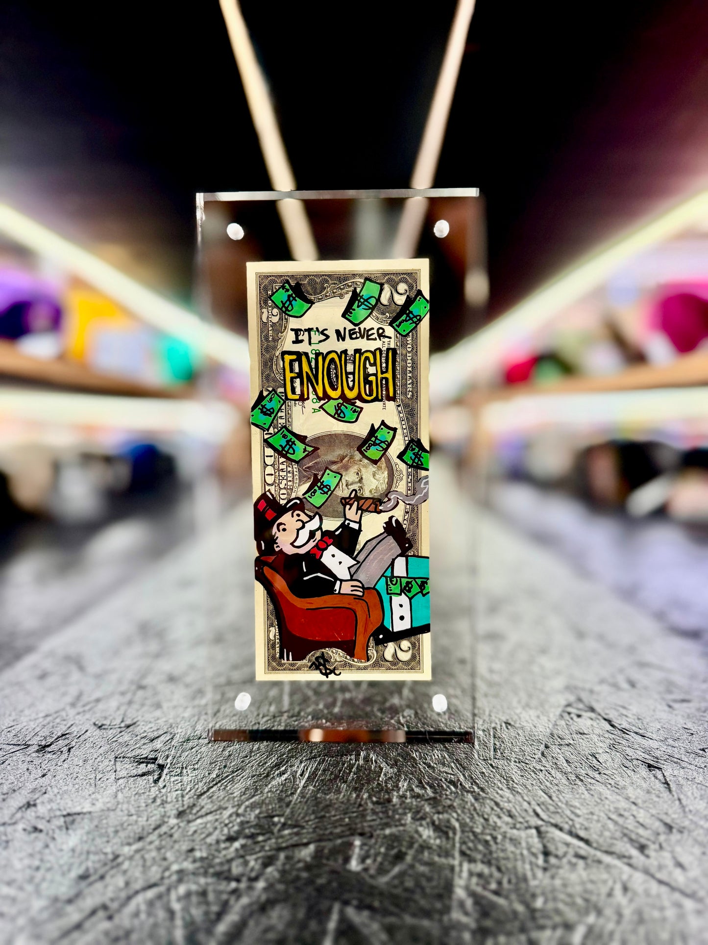 Mr Monopoly $2 Dollar Bill Art 13.5