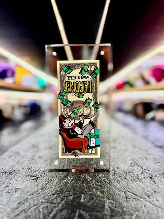 Mr Monopoly $2 Dollar Bill Art 13.5