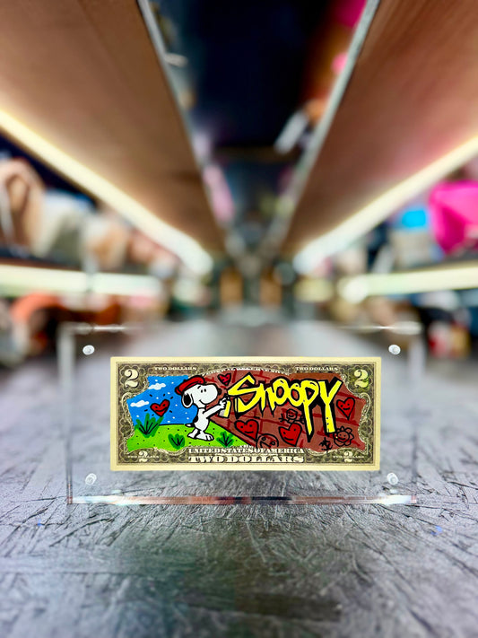 Snoopy $2 Dollar Bill Art 16.2