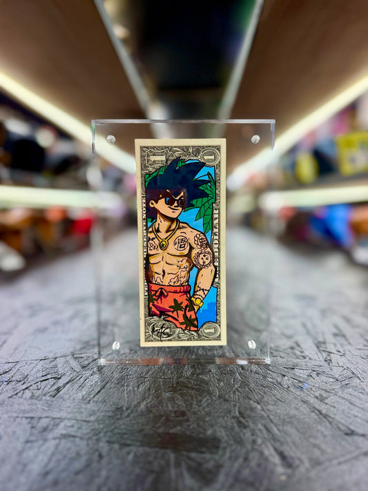 DBZ GOKU $1 Dollar Bill Art 10.2
