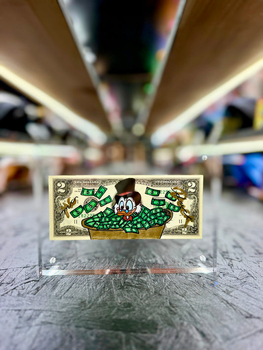 Scrooge McDuck $2 Dollar Bill Art 13.4