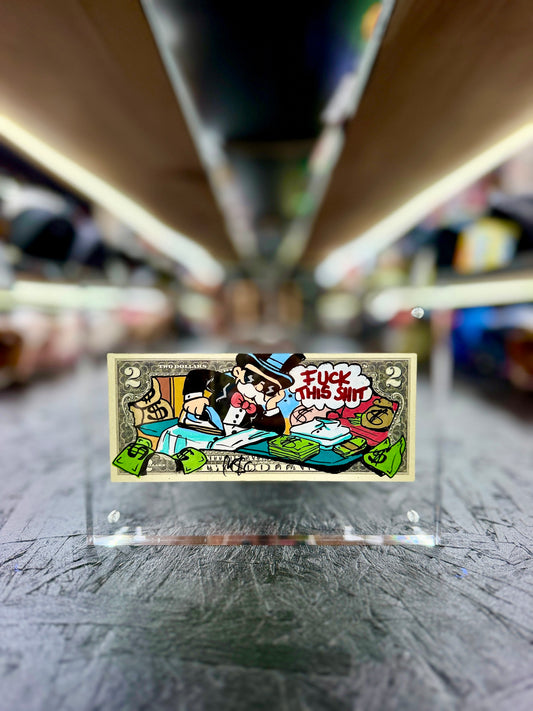 Mr Monopoly $2 Dollar Bill Art 52.4
