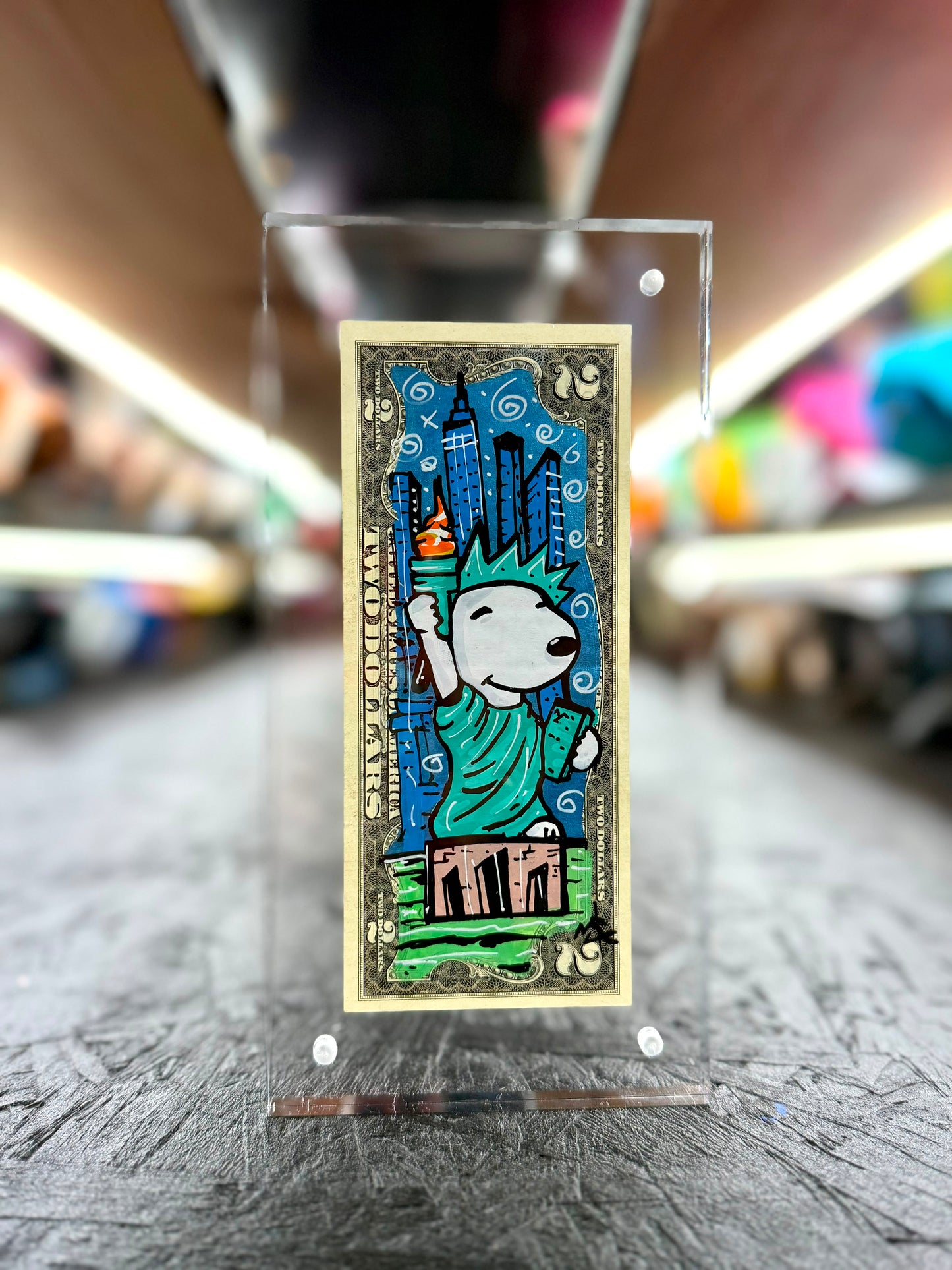 Snoopy $2 Dollar Bill Art 12.4