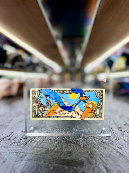 Road Runner & Willie E Coyote  $1 Dollar Bill Art 10.6