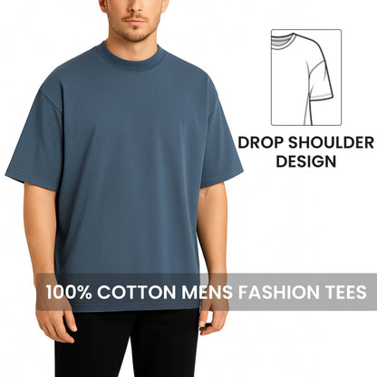 Men's 100% Cotton Drop Shoulder Fashion Tees