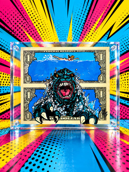 Godzilla Uncut $1 Dollar Bill Art