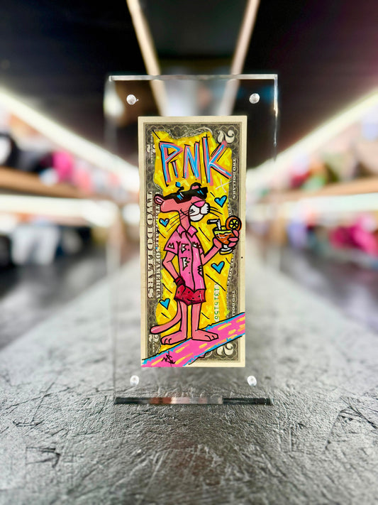 Pink Panther $2 Dollar Bill Art 10.0