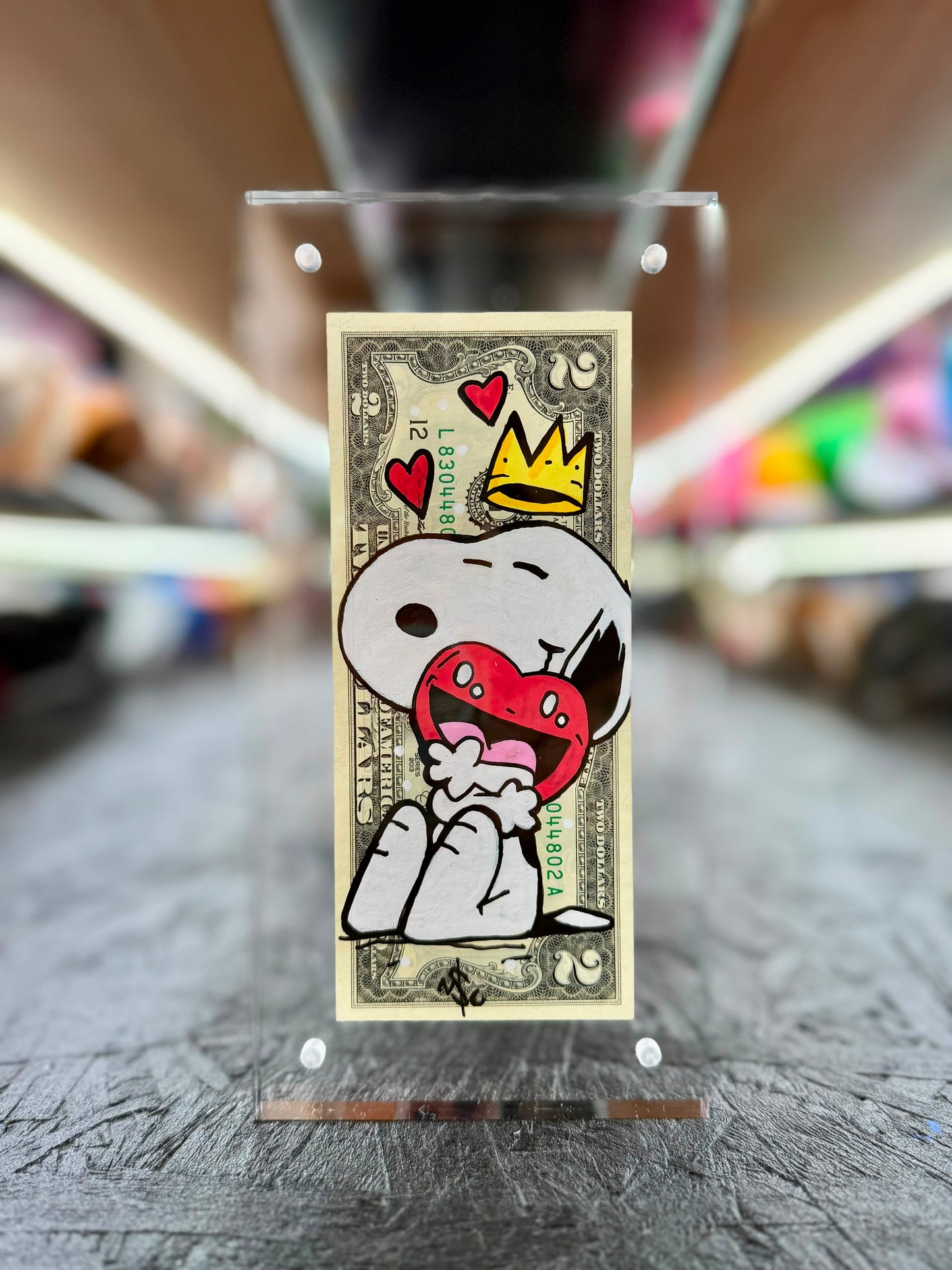 Snoopy $2 Dollar Bill Art 12.2
