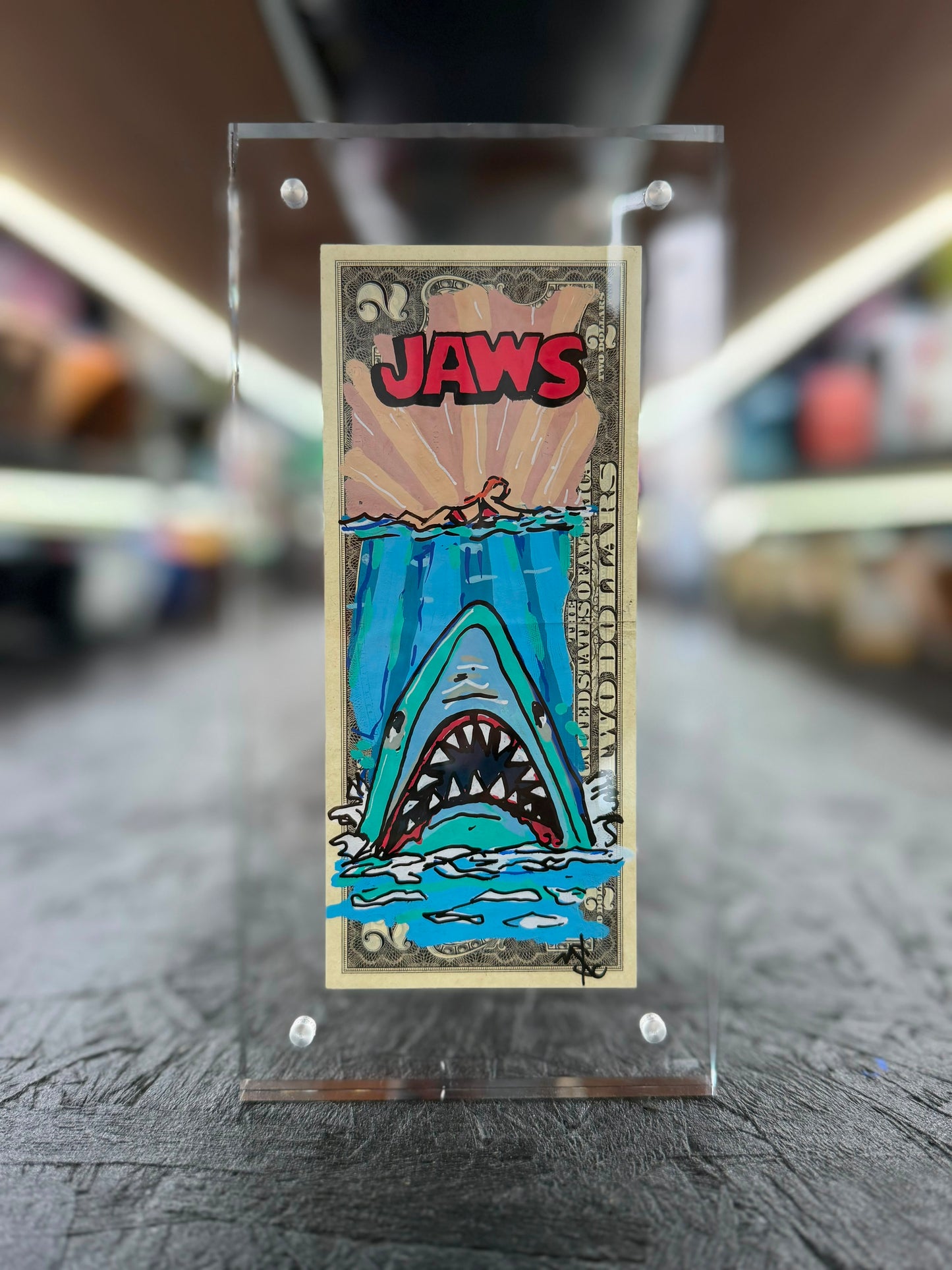 Jaws $2 Dollar Bill Art 9.0