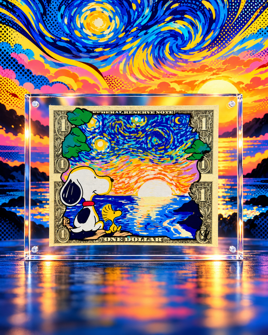 Snoopy Uncut $1 Dollar Bill Art