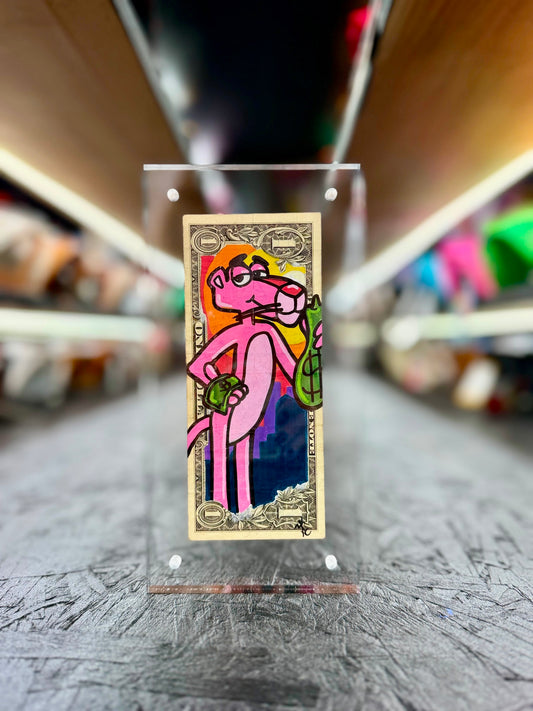 Pink Panther $1 Dollar Bill Art 10.8
