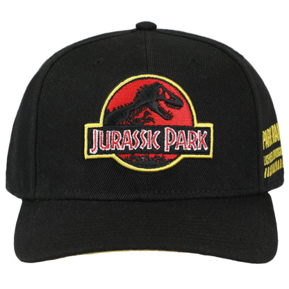 Jurassic Park Embroidered Snap Back Black Dad Hat for Men - Shop Cool Tricks