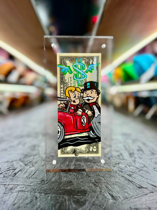 Mr Monopoly $2 Dollar Bill Art 20.9