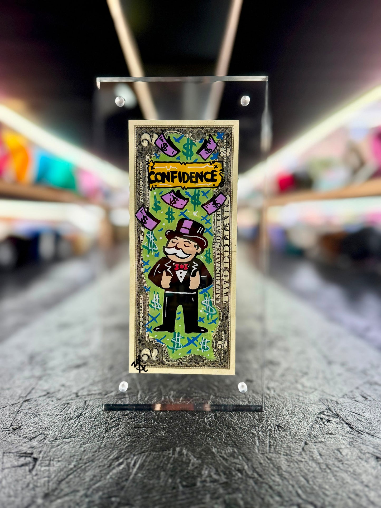 Mr Monopoly $2 Dollar Bill Art 15