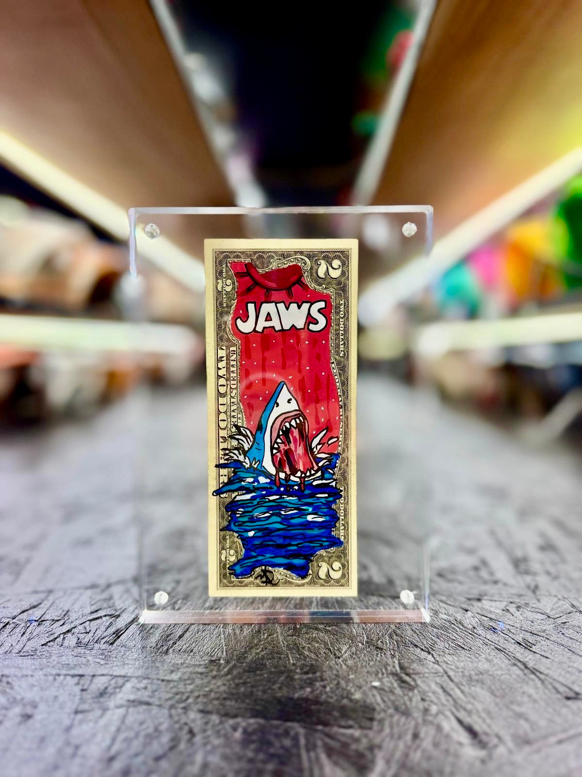 Jaws $2 Dollar Bill Art 10.6