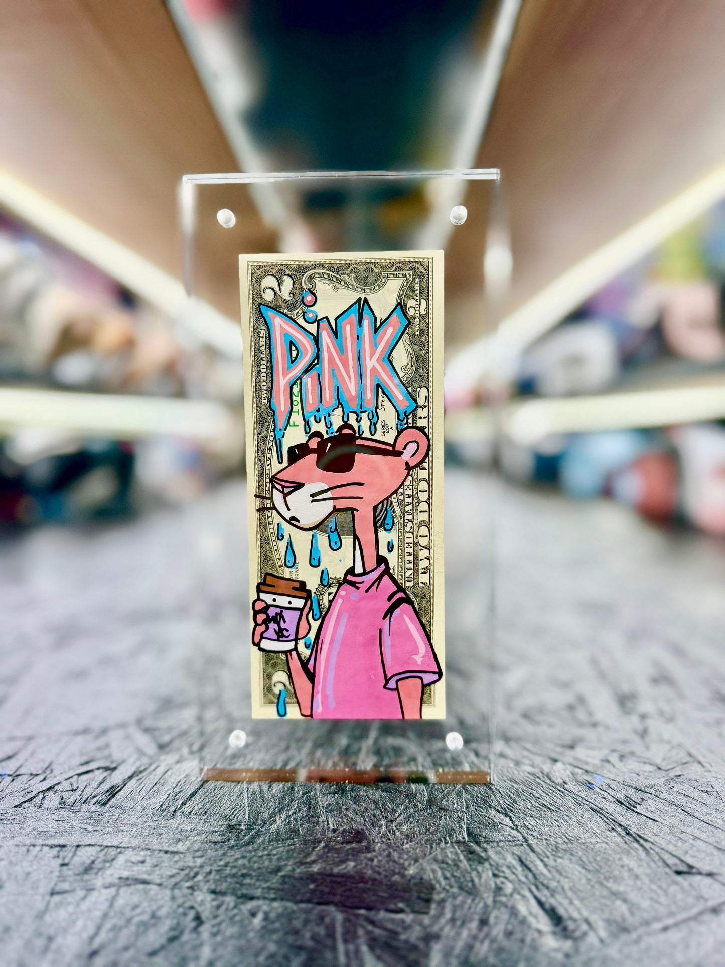 Pink Panther $2 Dollar Bill Art 5.0