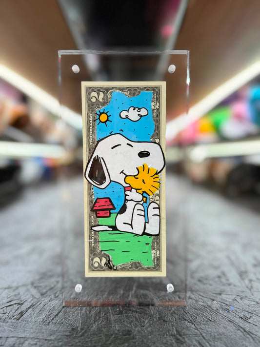 Snoopy $2 Dollar Bill Art 12.0