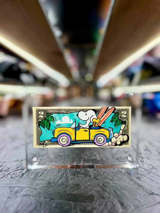 Snoopy $2 Dollar Bill Art 18.7