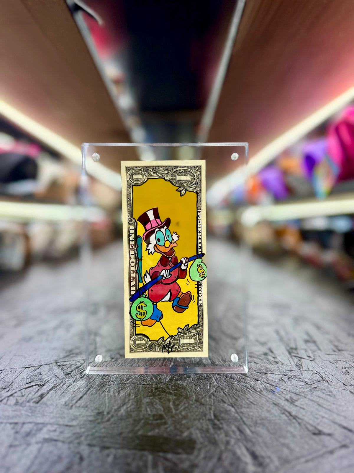 Scrooge McDuck $1 Dollar Bill Art 12.8