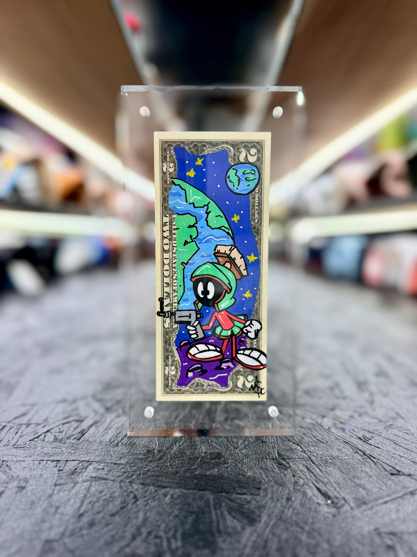 Marvin $2 Dollar Bill Art