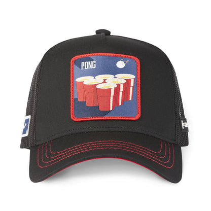 Cocktail Beer Pong Black Trucker hat