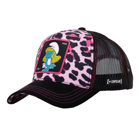 The Smurfs Pink Cheetah Snapback Trucker Hat