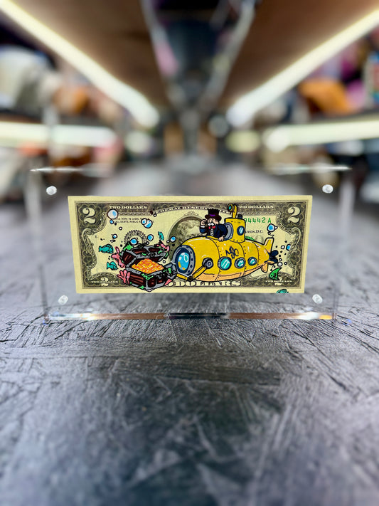 Mr Monopoly  $2 Dollar Bill Art 33.3