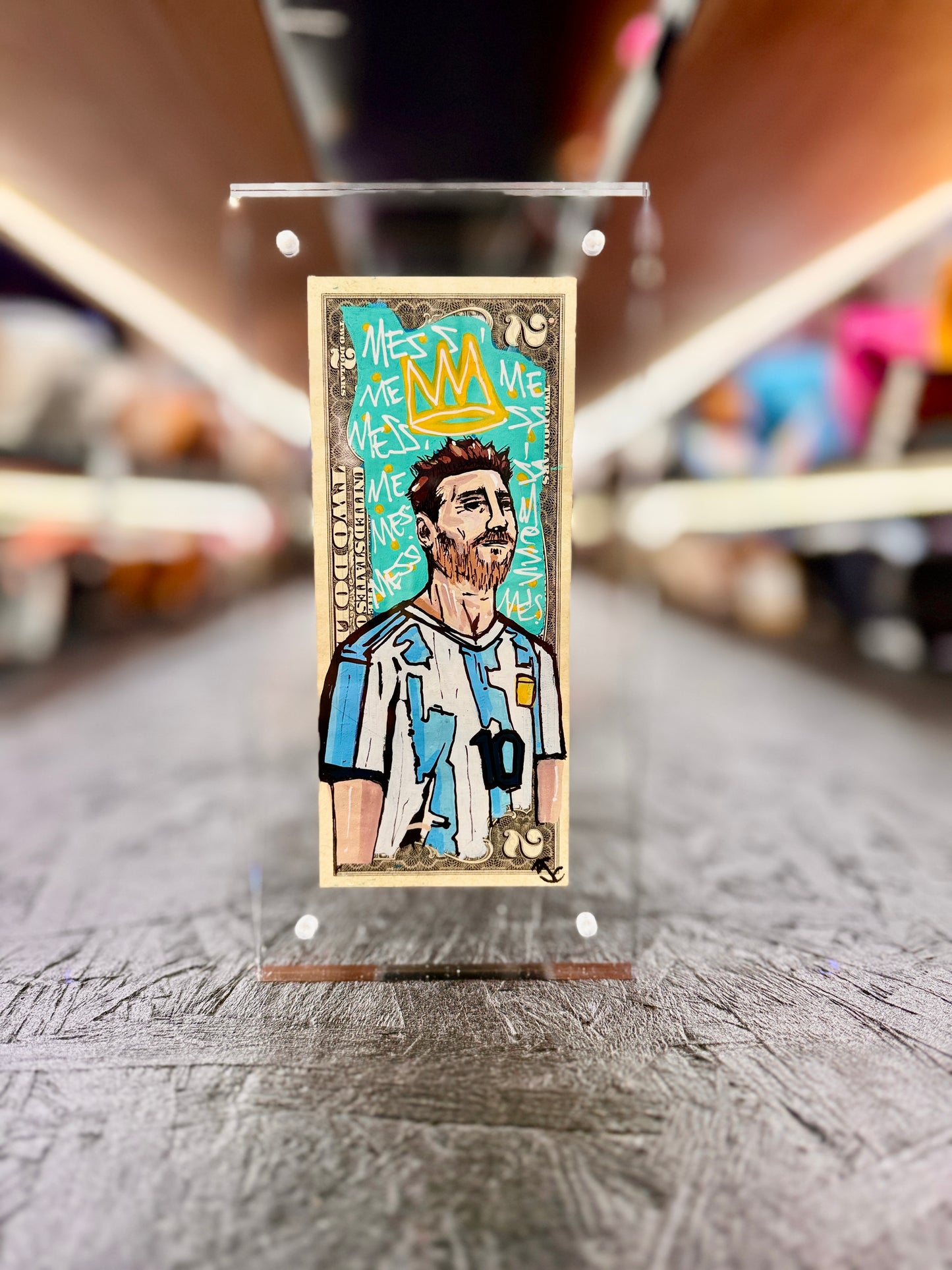 Messi $2 Dollar Bill Art 10.2