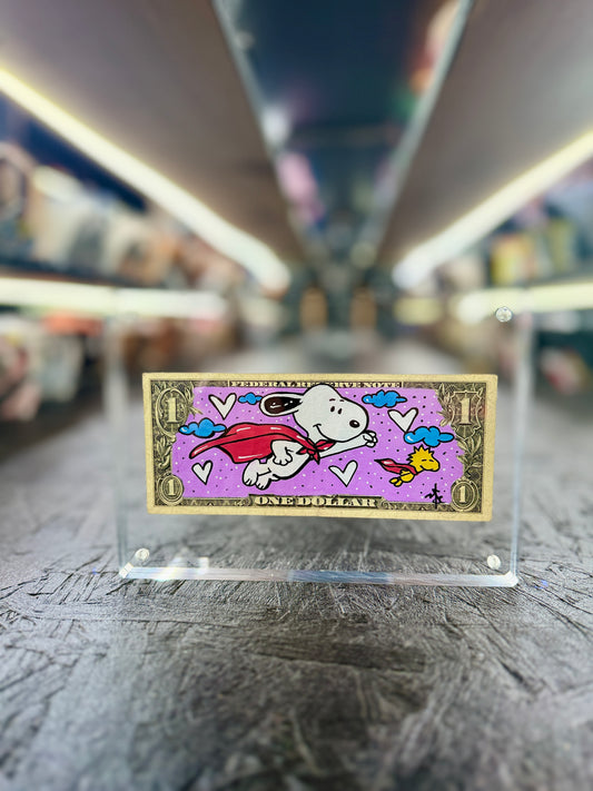Snoopy $1 Dollar Bill Art 16.4