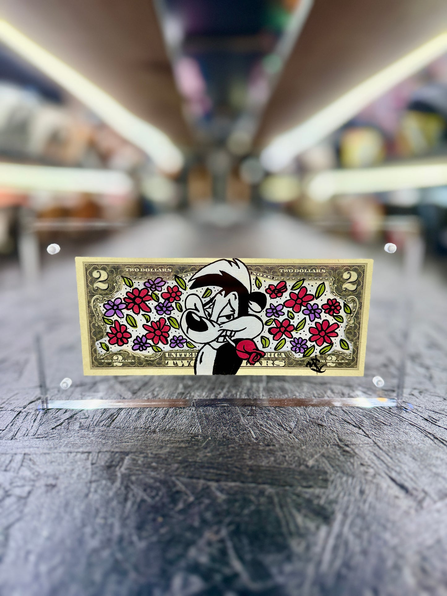 Pepé Le Pew $2 Dollar Bill Art 3.0
