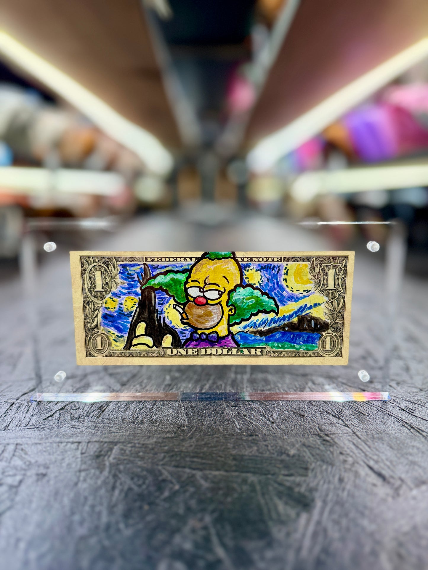 Simpsons (Krusty Clow) $1 Dollar Bill Art 10.5
