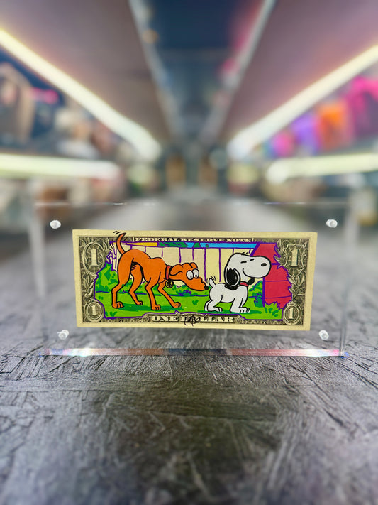 Snoopy $1 Dollar Bill Art 18.1