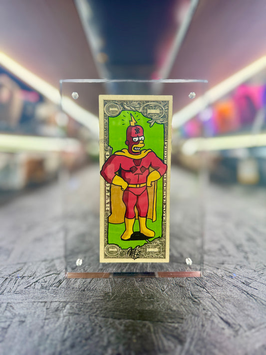 Simpsons (Radioactive Man) $1 Dollar Bill Art 10.9