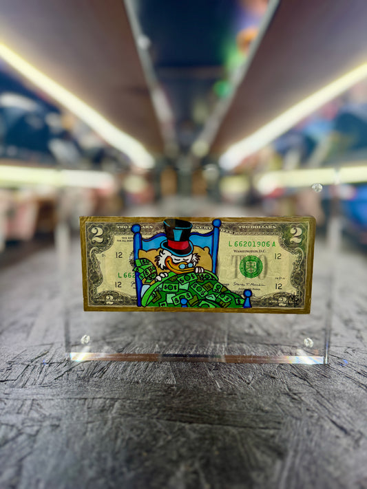 Scrooge McDuck $2 Dollar Bill Art 13.2