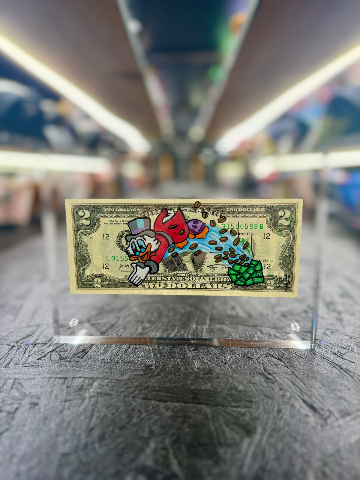 Scrooge McDuck $2 Dollar Bill Art 13.3